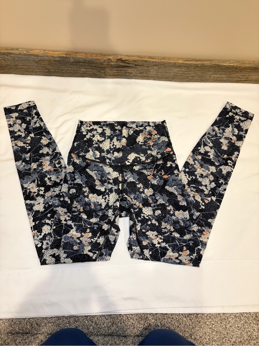 lululemon Floral Print High-Waist Leggings in Black, White, Gray, Tan